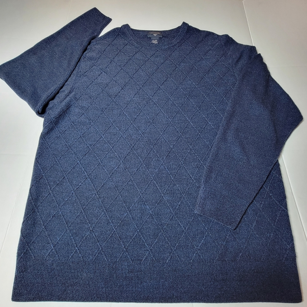 💚‎ Dockers Pullover Knit Sweater Men's Size XL Long Sleeve Blue Diamond Crew
